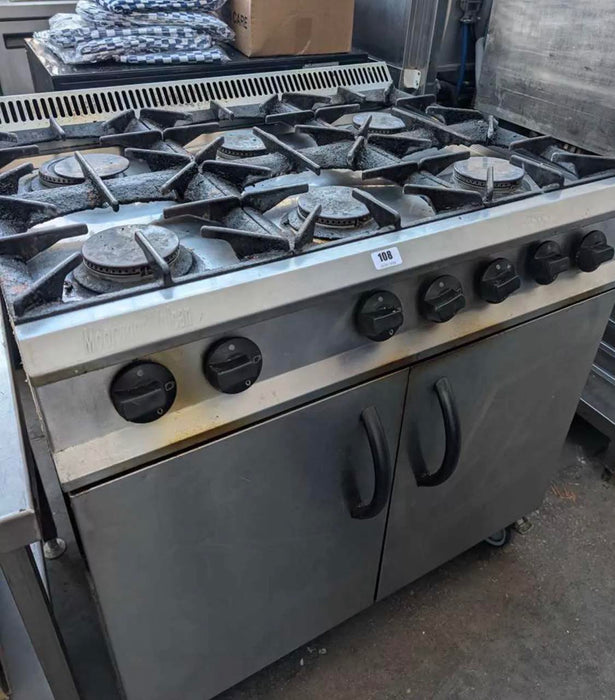 HEAVY DUTY INDUSTRIAL SIX BURNER GAS COOKER