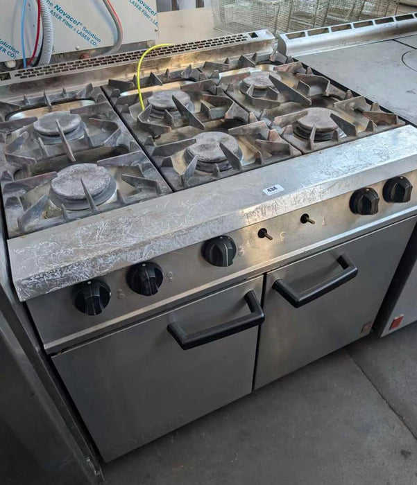 HEAVY DUTY INDUSTRIAL SIX BURNER GAS COOKER